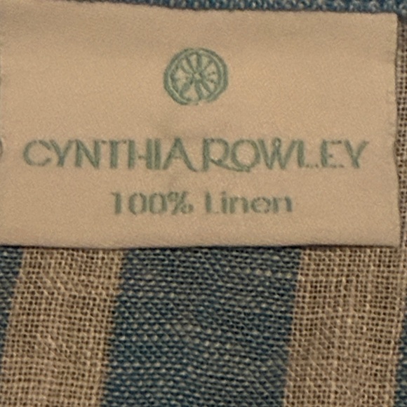 Cynthia Rowley Light Blue and White Striped Linen Button Down Shirt - Picture 2 of 7